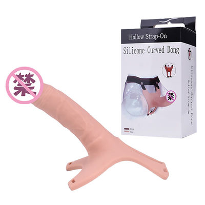 OEM Silicone Suction Cup Dildo 26cm Hollw Strap On Curved Dong
