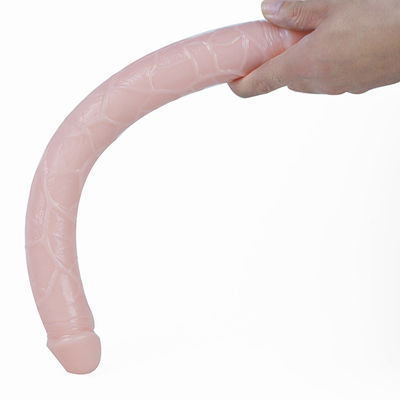 دونگ دو سر واقعی Realistic ضد آب 38cm انعطاف پذیر برای زنان