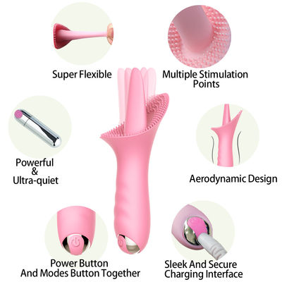 Double Stimulation 5.9 اینچ عسل اسباب بازی های جنسی مکنده زبان 10 فرکانس