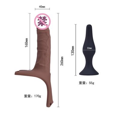 OEM Silicone Suction Cup Dildo 26cm Hollw Strap On Curved Dong