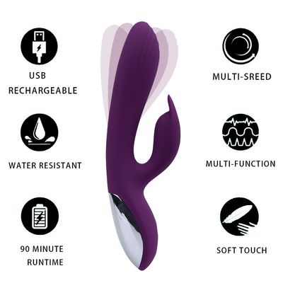شارژر USB 22.5cm ویبراتور Sex Toy سالم سیلیکون 10 سرعت