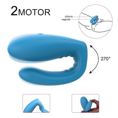 2 Motors U Type Vibrator Sex Toy Silicone ABS Wireless Remote Control ODM