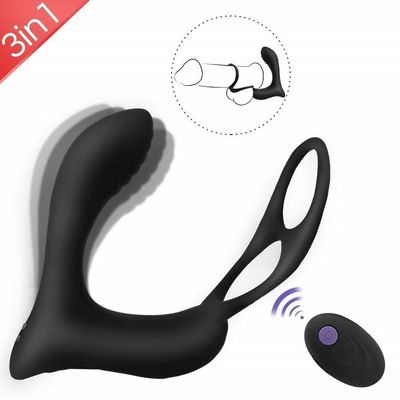 3 در یک ویبراتور زنگ مردانه کنترل از راه دور بی سیم کنترل 400mah