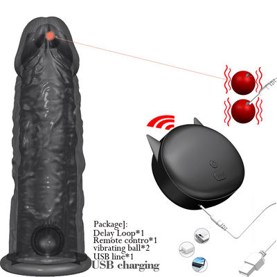 بند فوق العاده نرم واقعی روی Dildo ضد آب 14 سانتی متر ضد تهاجم