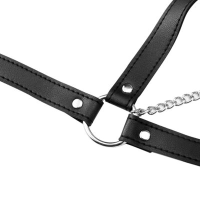 CE Black PU Leather Sex Fetish Bondage Erotic Halter Tank 62cm