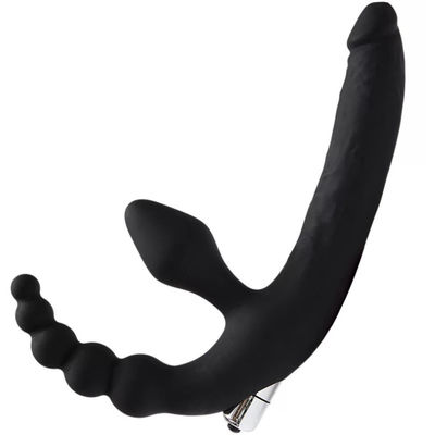ویبراتور پلاستیکی دکمه ای دکمه ای 14 اینچی ماساژ دونفره LGBT Strapon Dildo Butt Plug