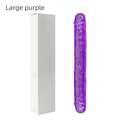 اسباب بازی های جنسی سیلیکونی LGBT واقع بین دو سر بدون ویبراتور 37.4cm برای زنان